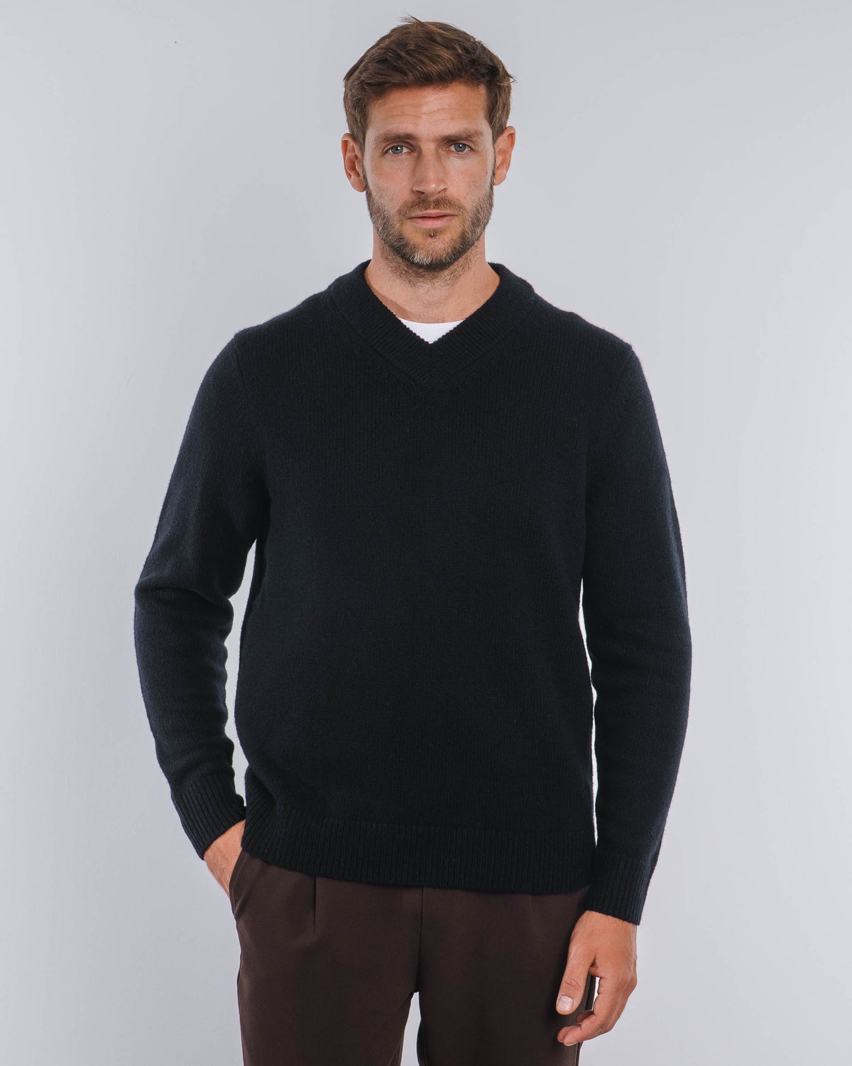 Wool Knit V-Neck