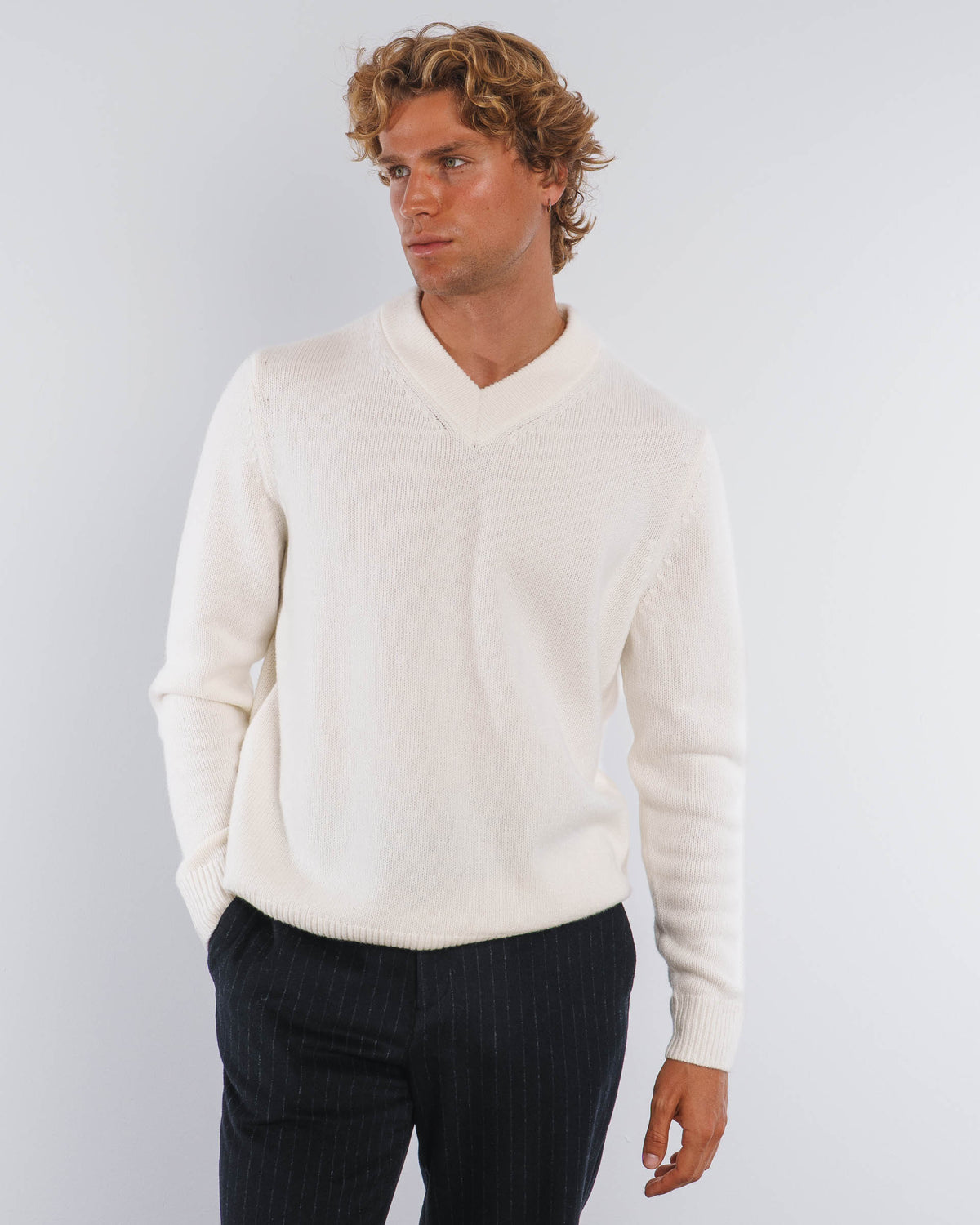 Wool Knit V-Neck