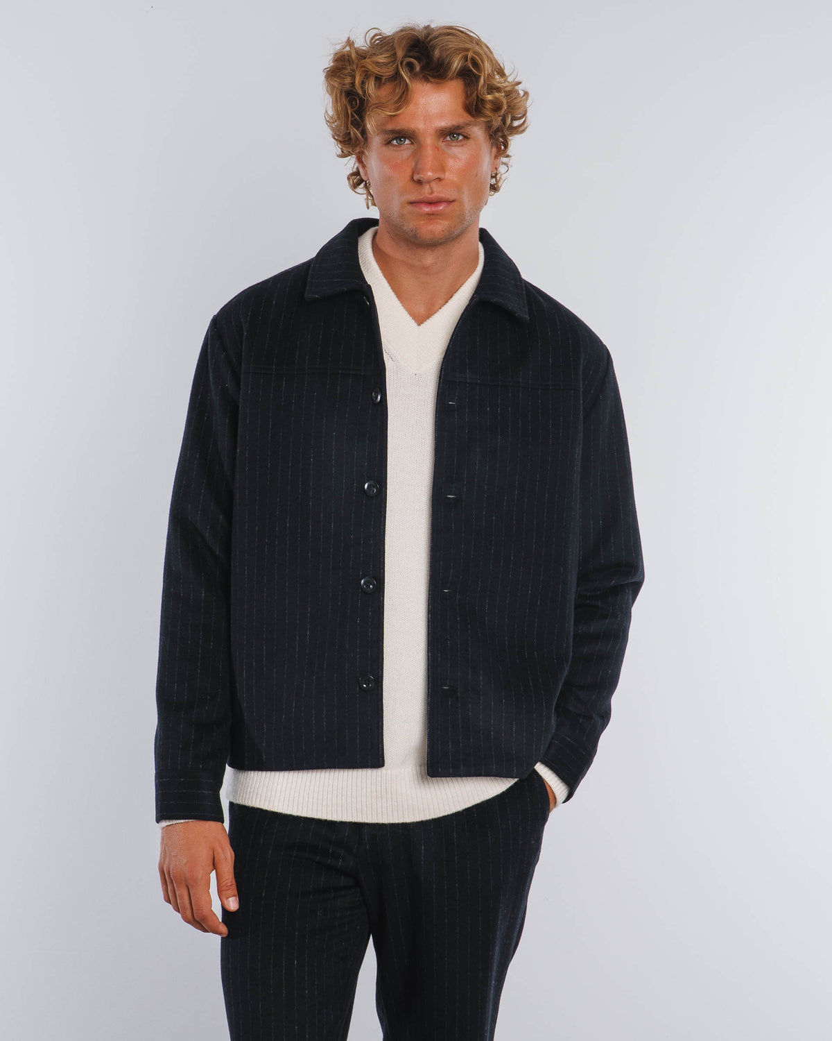 Pinstripe Flanell Overshirt