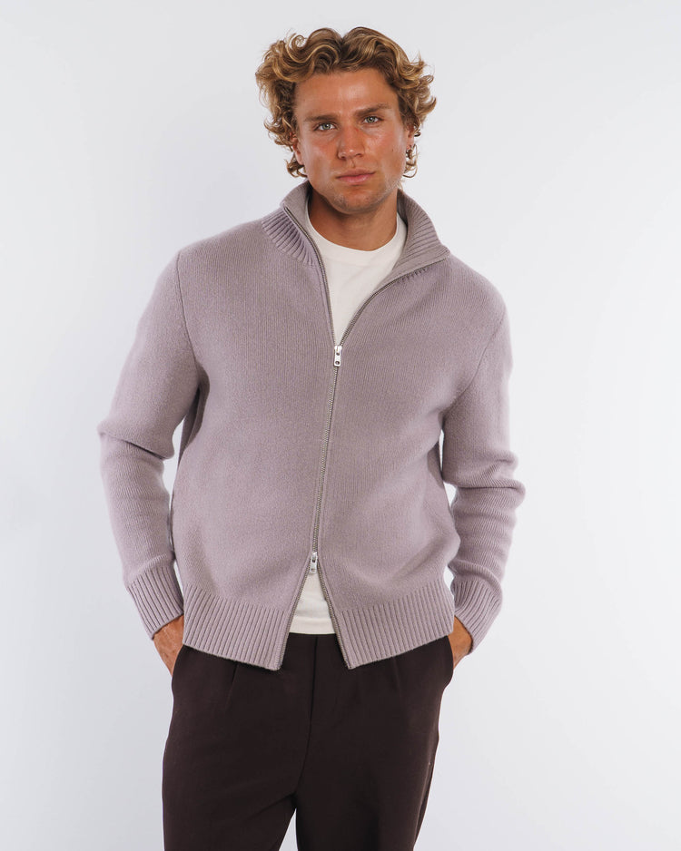 Lounge Wool Knit Jacket (Taupe)