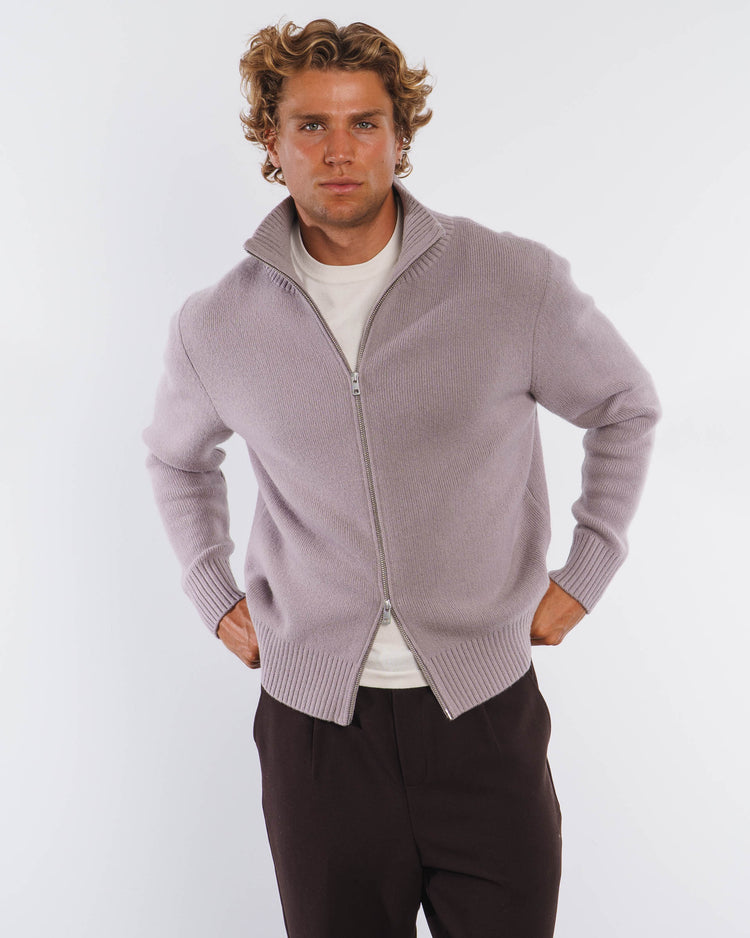 Lounge Wool Knit Jacket (Taupe)