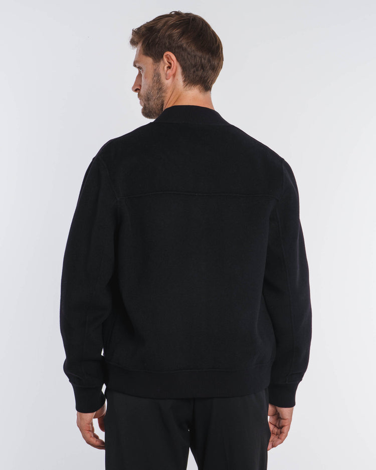 Doubleface Wool Bomber Jacket (Black)