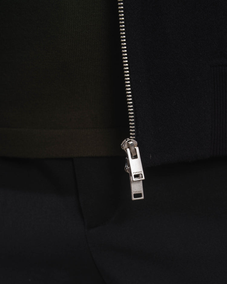 Doubleface Wool Bomber Jacket (Black)