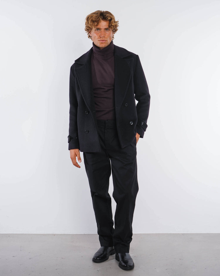 Wool Caban Jacket (Black)