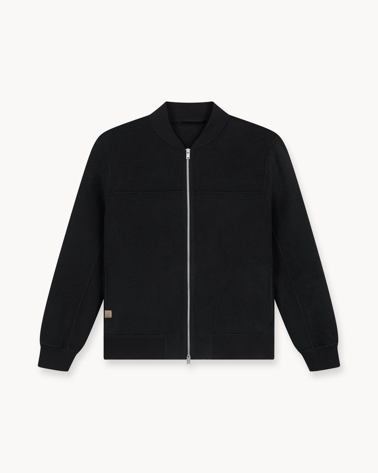 Doubleface Wool Bomber Jacket (Black)