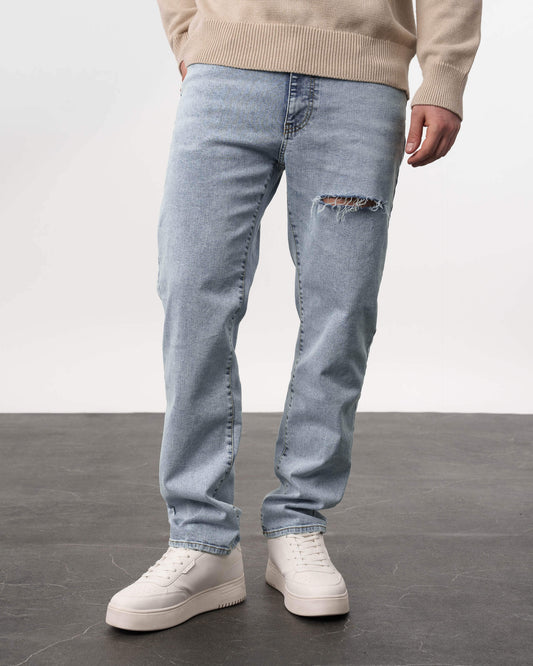 Distressed Regular Fit Jeans (light blue)