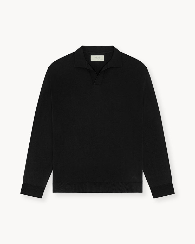 Knit Polo Longsleeve (black)