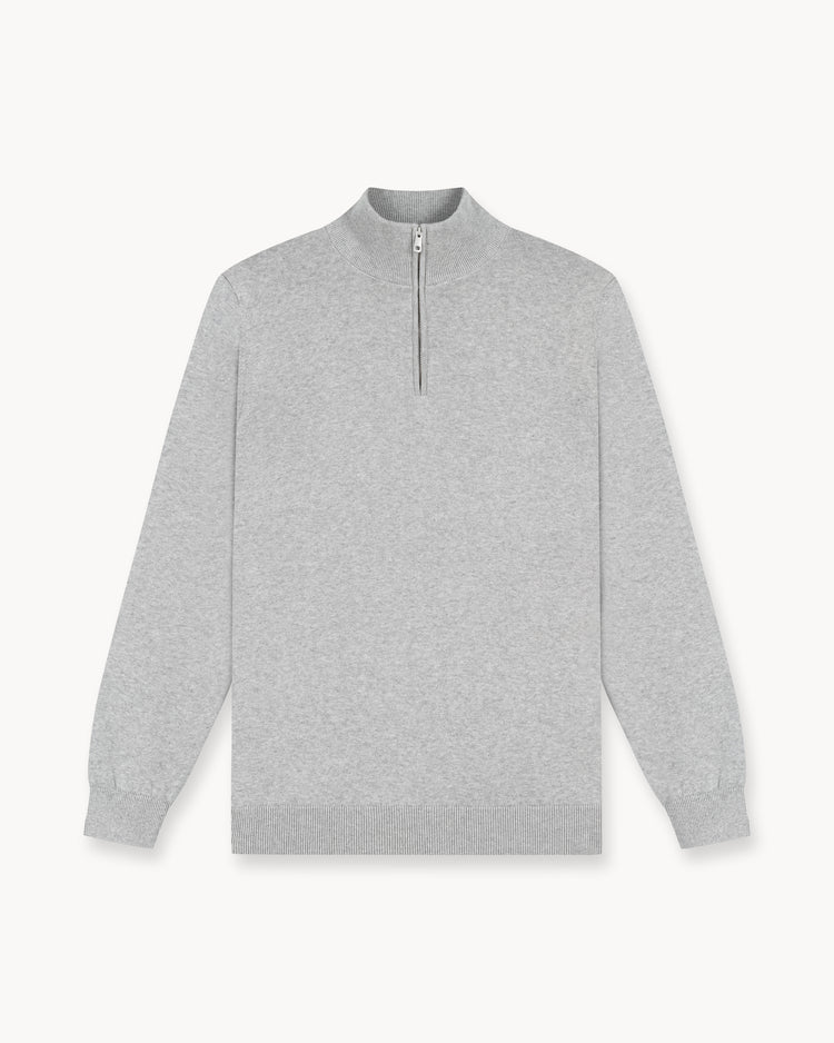 Light Knit Half-Zip (Grey Melange)