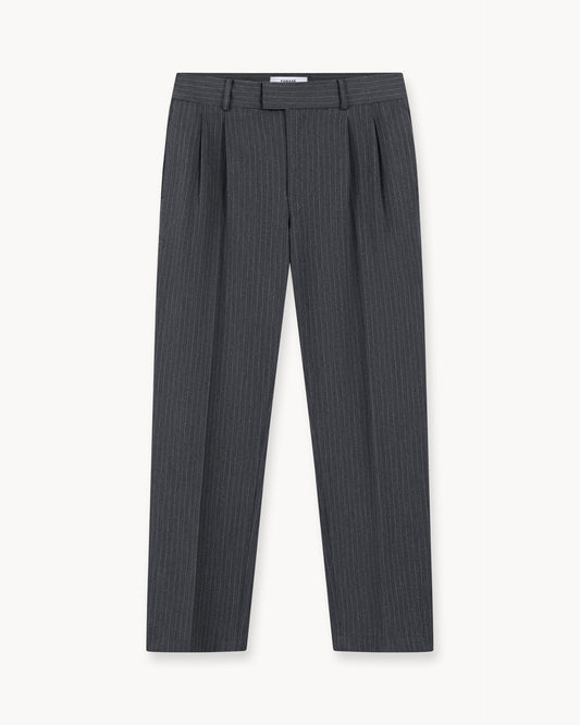 Suit Pants Loose Fit (Grey Pinstriped)