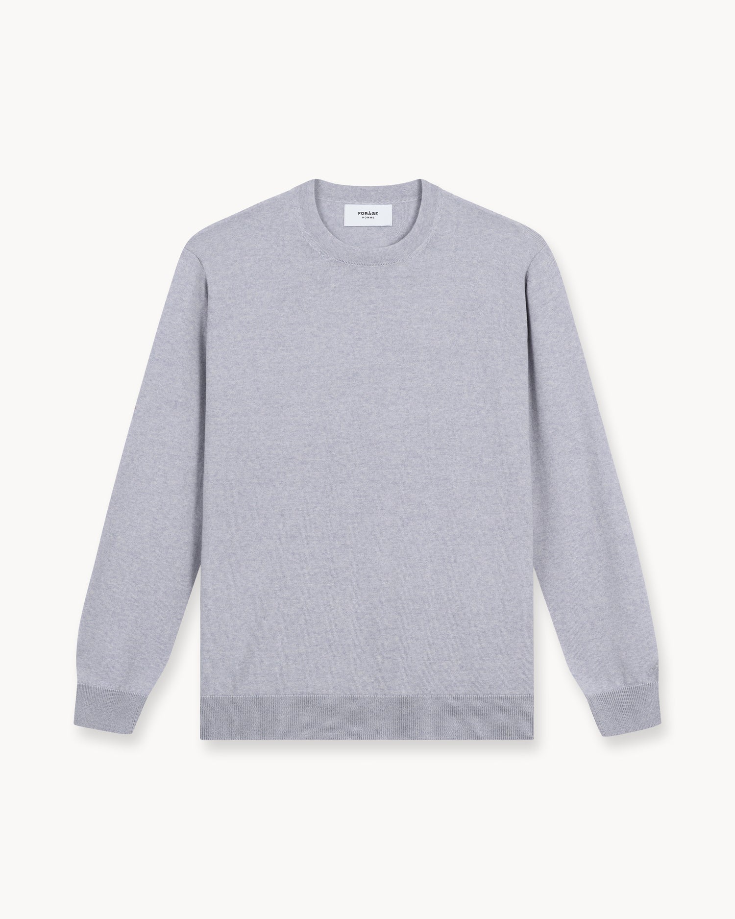 Merino Rundhals Strickpullover Herren in Grau Herren Pullover