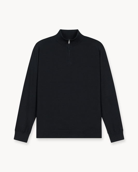 Merino Half-Zip (Black)