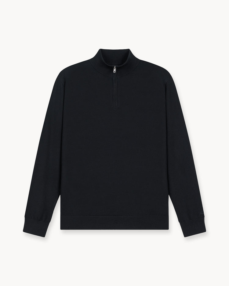 Merino Half-Zip (Black)