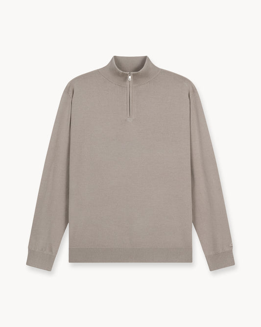 Merino Half-Zip (Taupe)