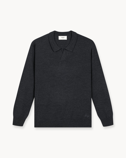 Merino Polo (Dark Grey)