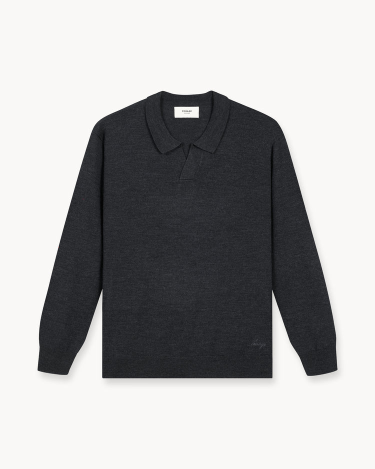 Merino Polo (Dark Grey)