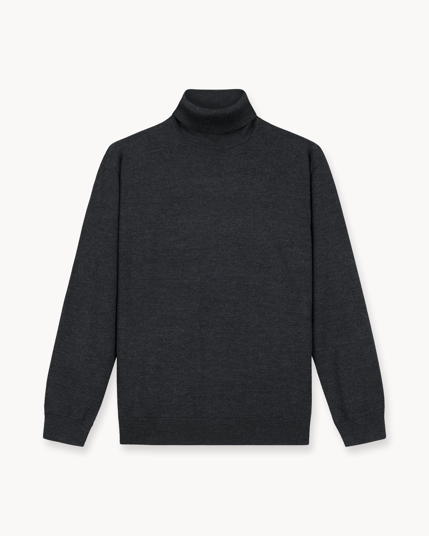 Merino Rollkragen Strickpullover Herren in Dunkelgrau Herren