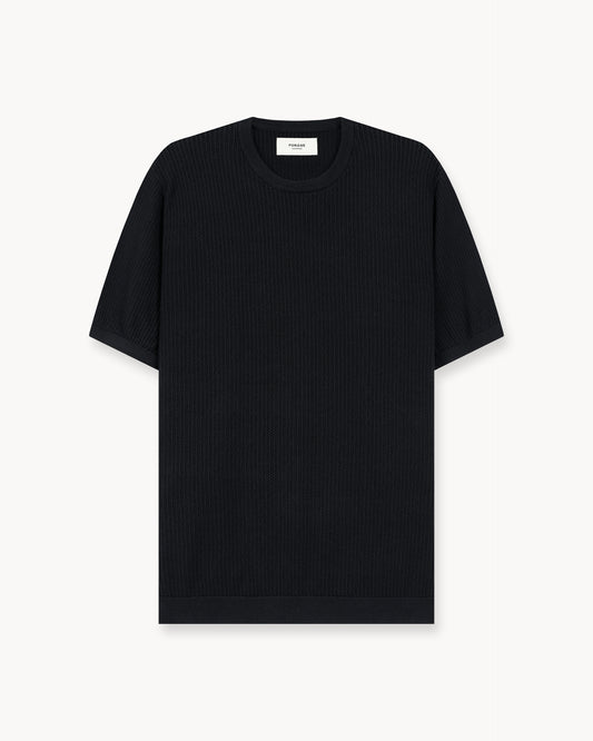 Mesh Knit T-Shirt (Black)