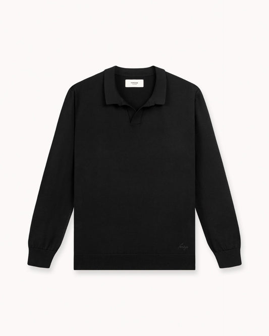 Knit Polo Longsleeve (black)