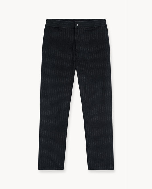 Pinstripe Flanell Pants Regular Fit (Black)