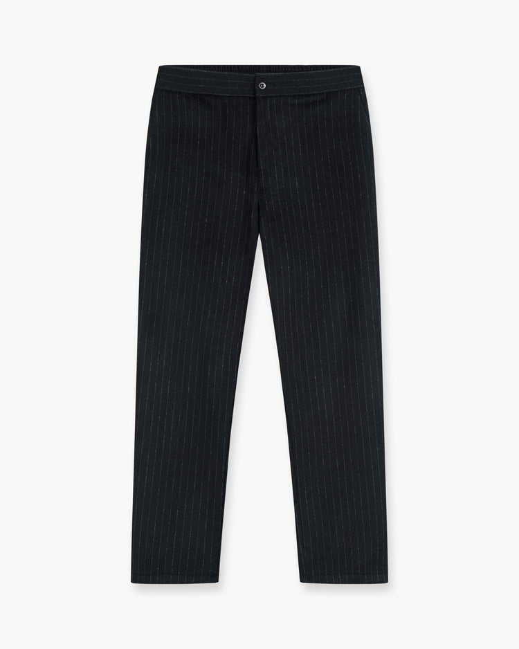 Pinstripe Flanell Pants Regular Fit (Black)