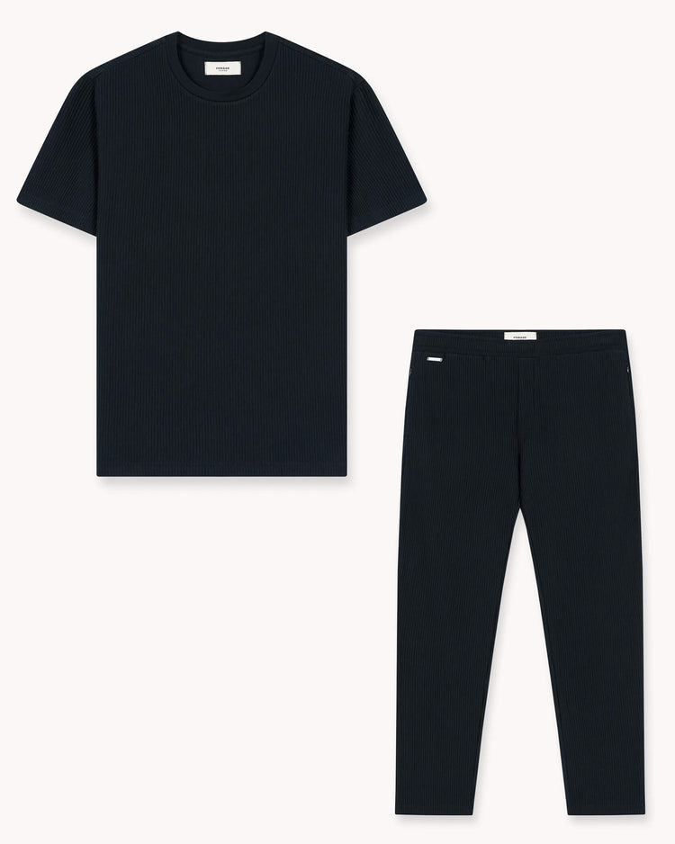 Plissee Set T-Shirt + Pants (Black)