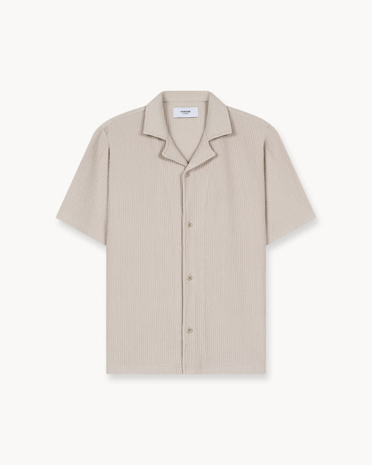 Plissee Short Sleeve Shirt (Sand)