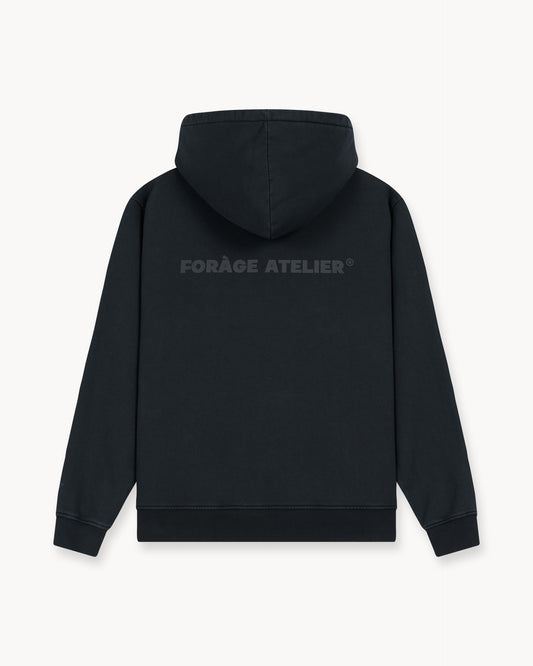 Vintage Atelier Print Hoodie (Black)