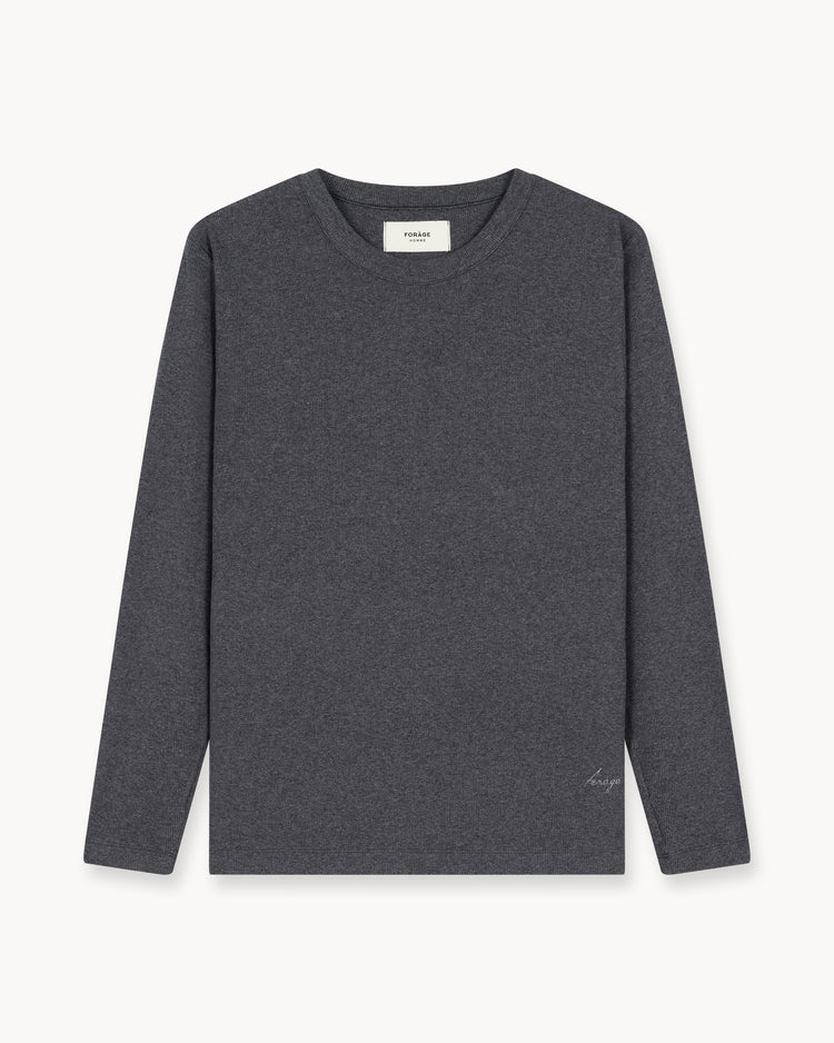 Fine Rib Longsleeve (Dark Grey Melange)