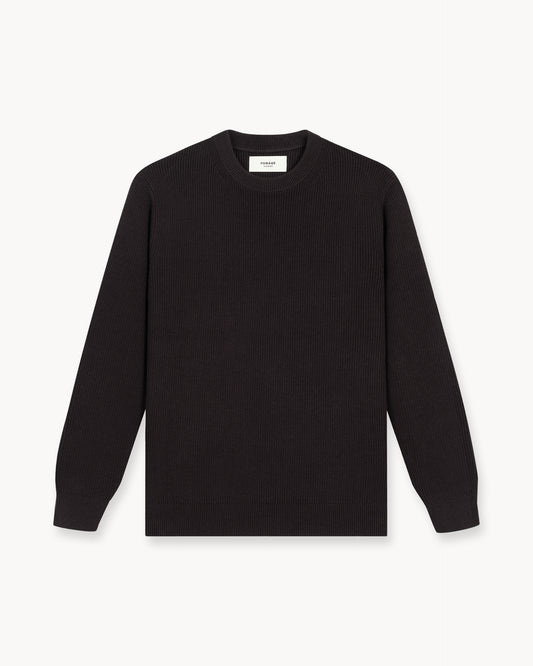 Rib Knit Sweater (Brown)