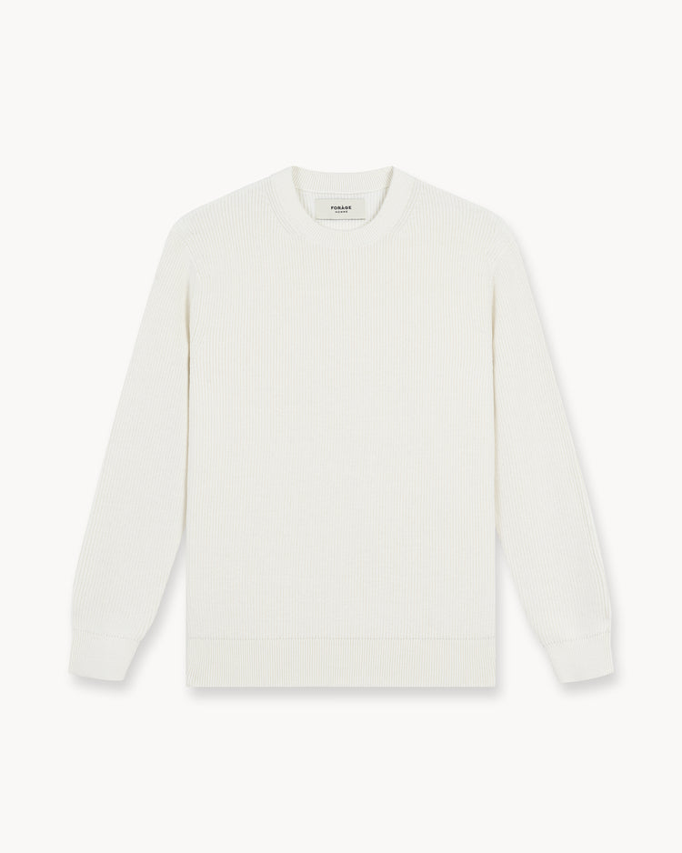 Rib Knit Sweater (Off-white)