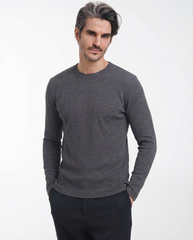 Fine Rib Longsleeve (Dark Grey Melange)