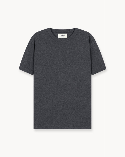Fine Rib T-Shirt (dark grey melange)