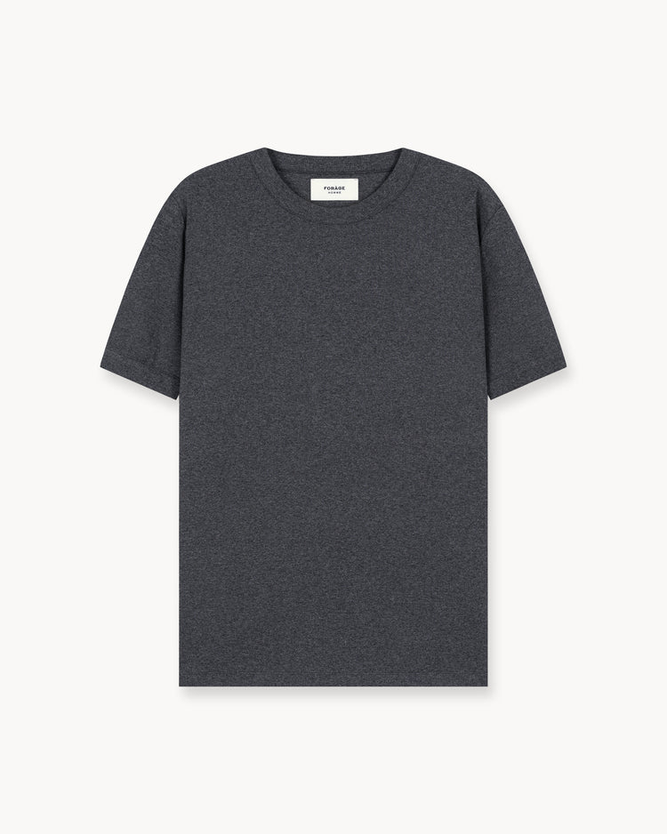 Fine Rib T-Shirt (dark grey melange)