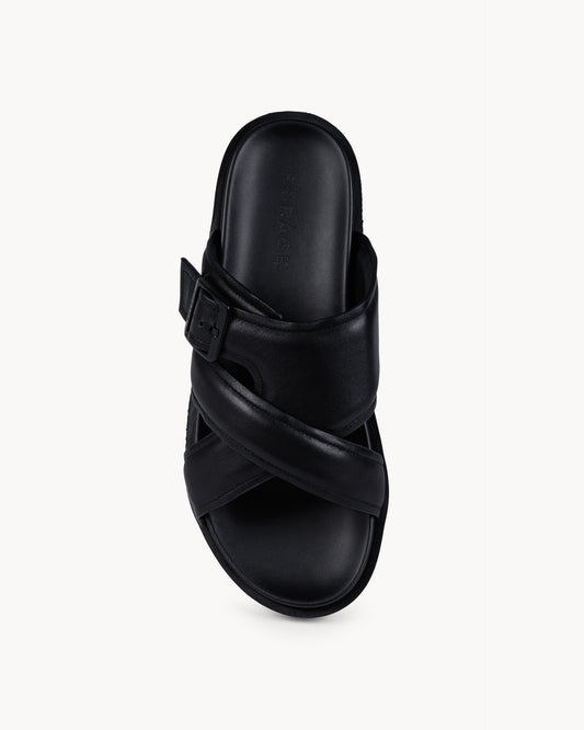 Leather Slides (Black)