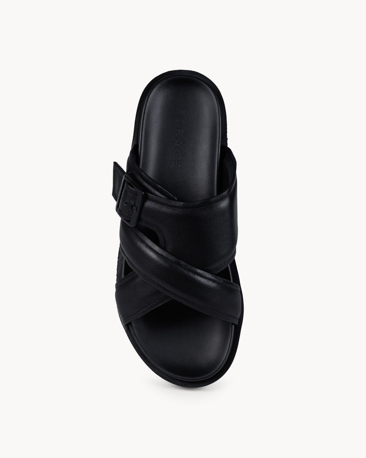 Leather Slides (Black)