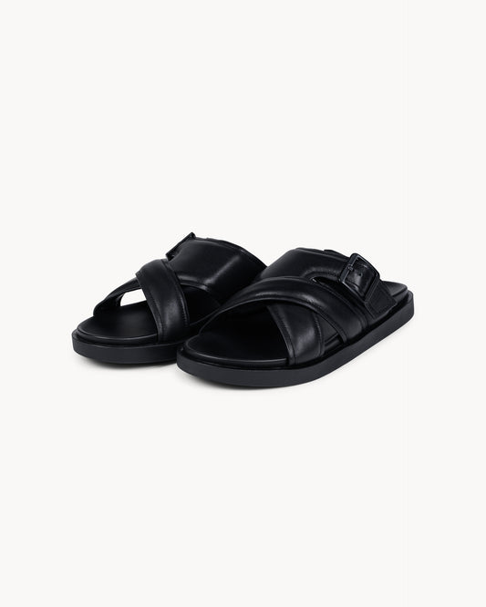 Leather Slides (Black)