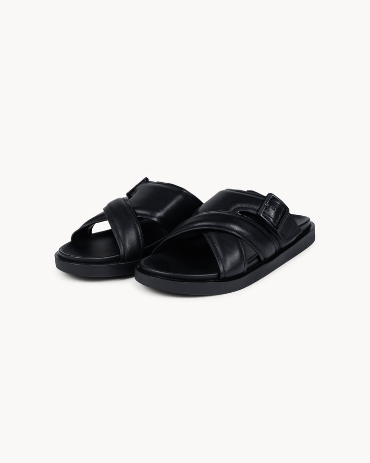 Leather Slides (Black)