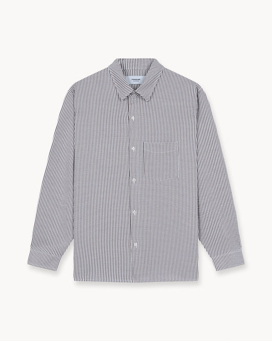 Striped Long Sleeve Shirt (Brown/White)