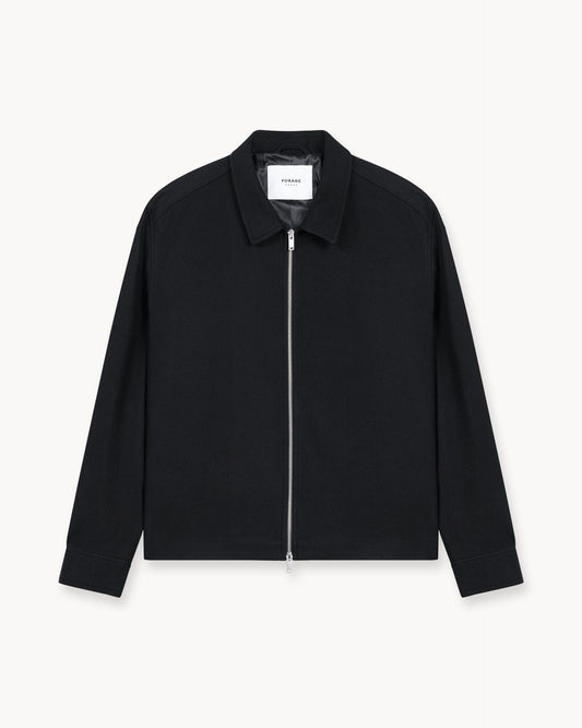 Wool Harrington Jacket (Black)