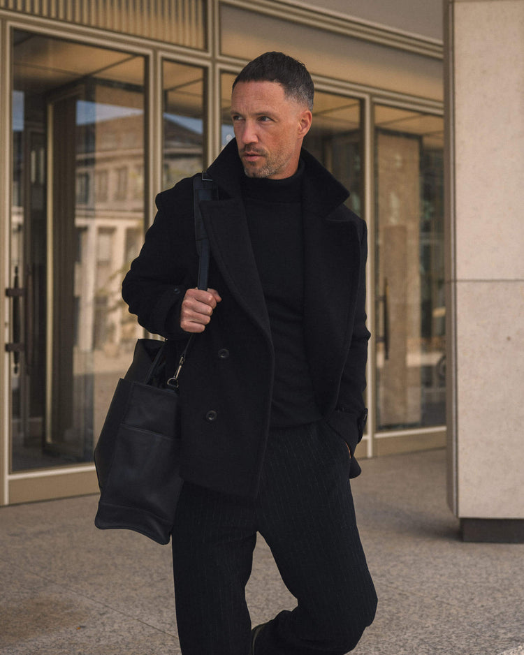 Leather Work Bag (Black)